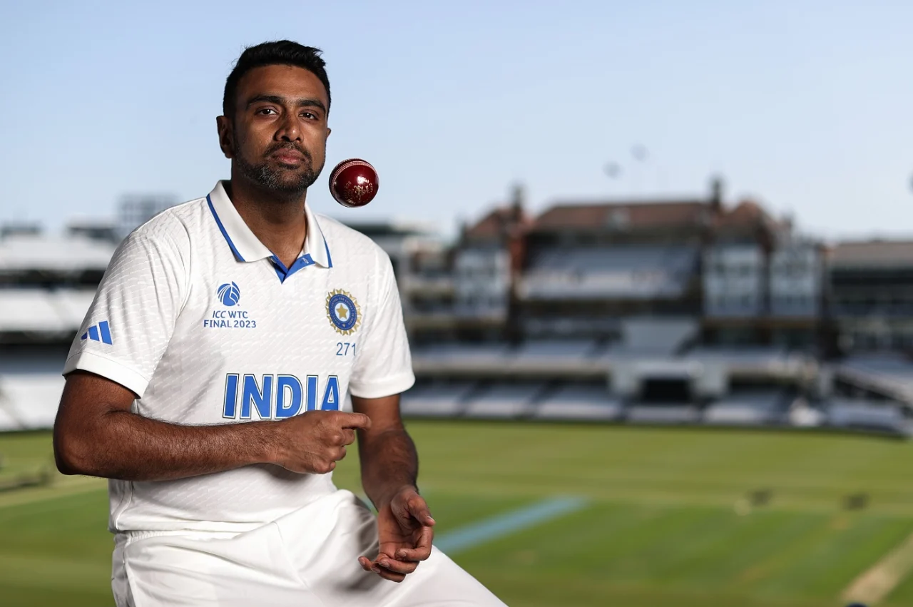 Ashwin poses for ICC WTC Final 2023