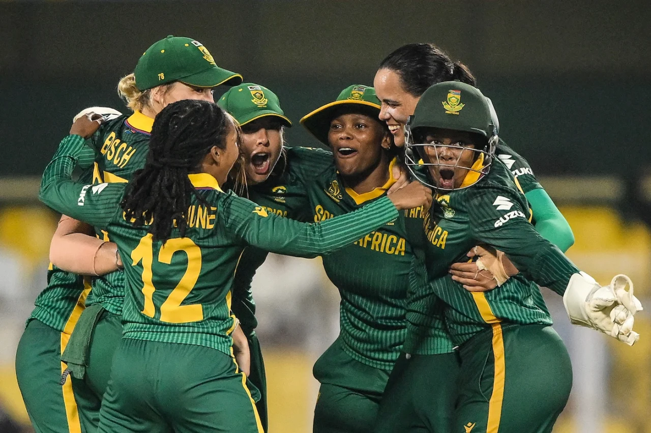 Proteas celebrating the semi final win