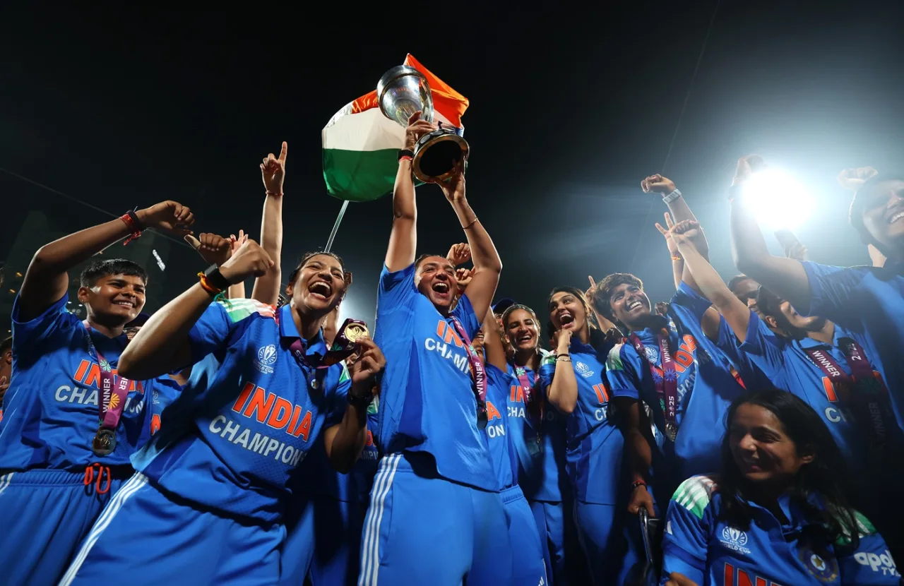 Trophy celebration of Team India