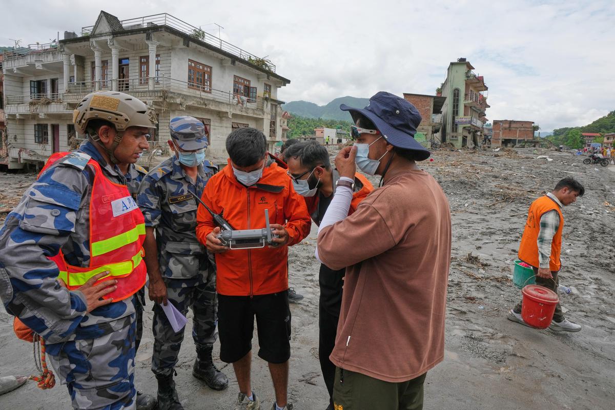 Rescue workers deployed in flood-hit Nepal