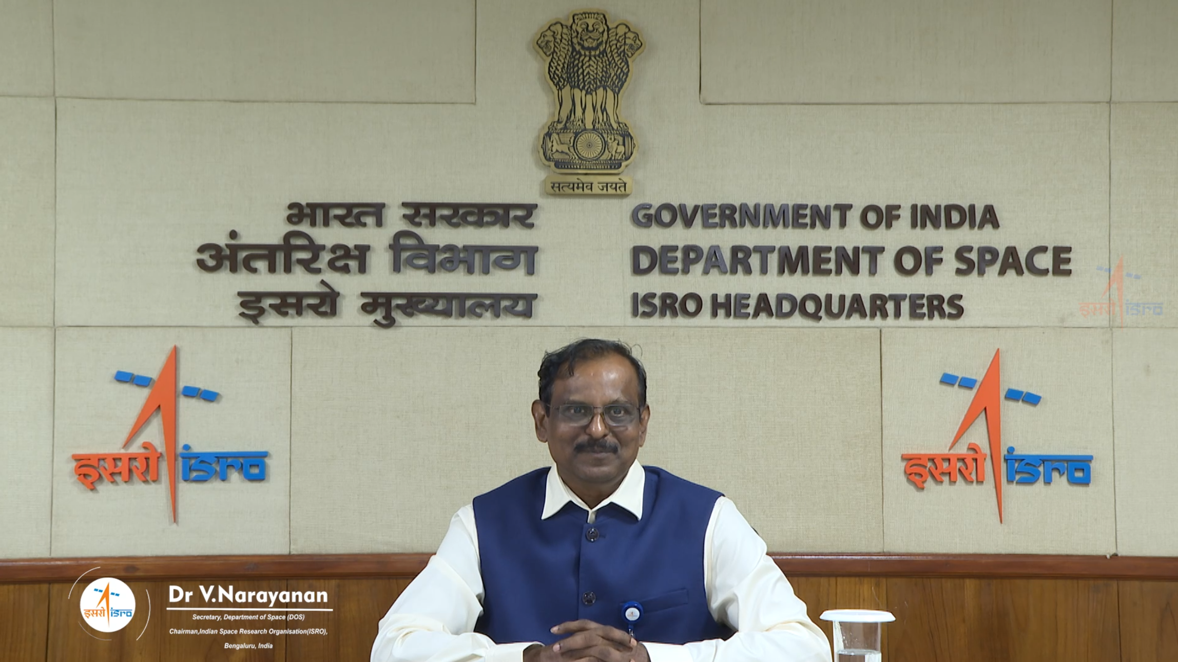 ISRO Chairman V. Narayanan at ISRO headquarters