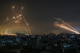 Israel's air defense system intercepts missiles breaching its air space
