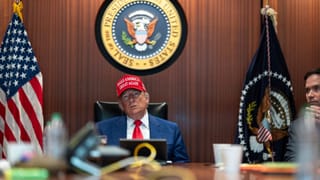 USA President Donald Trump on the day of attack on Iran.