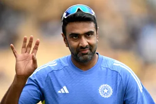 Ravichandran Ashwin in India's training kit