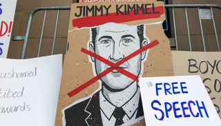 Creative art opposing Kimmel's ban.