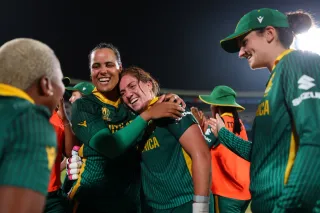 South African players celebrates the Victory with Nadine De Klerk