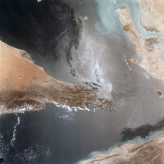 Satellite image of the Strait of Hormuz