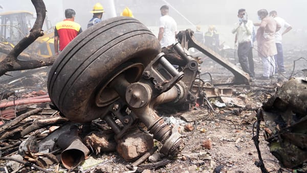 Ruins of a plane lay scattered after a deadly crash