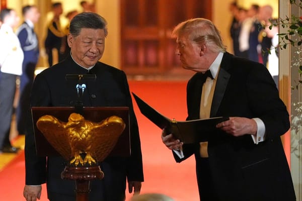U.S. President Donald Trump and China's President Xi Jinping during a State Dinner