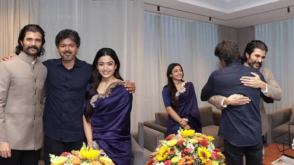 Vijay Deverakonda and Rashmika Mandanna meet Thalapathy Vijay